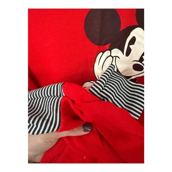 Vintage Mickey & Co. Disney Red Long Sleeve Sleep Shirt Nightgown Size Large - Picture 4 of 9